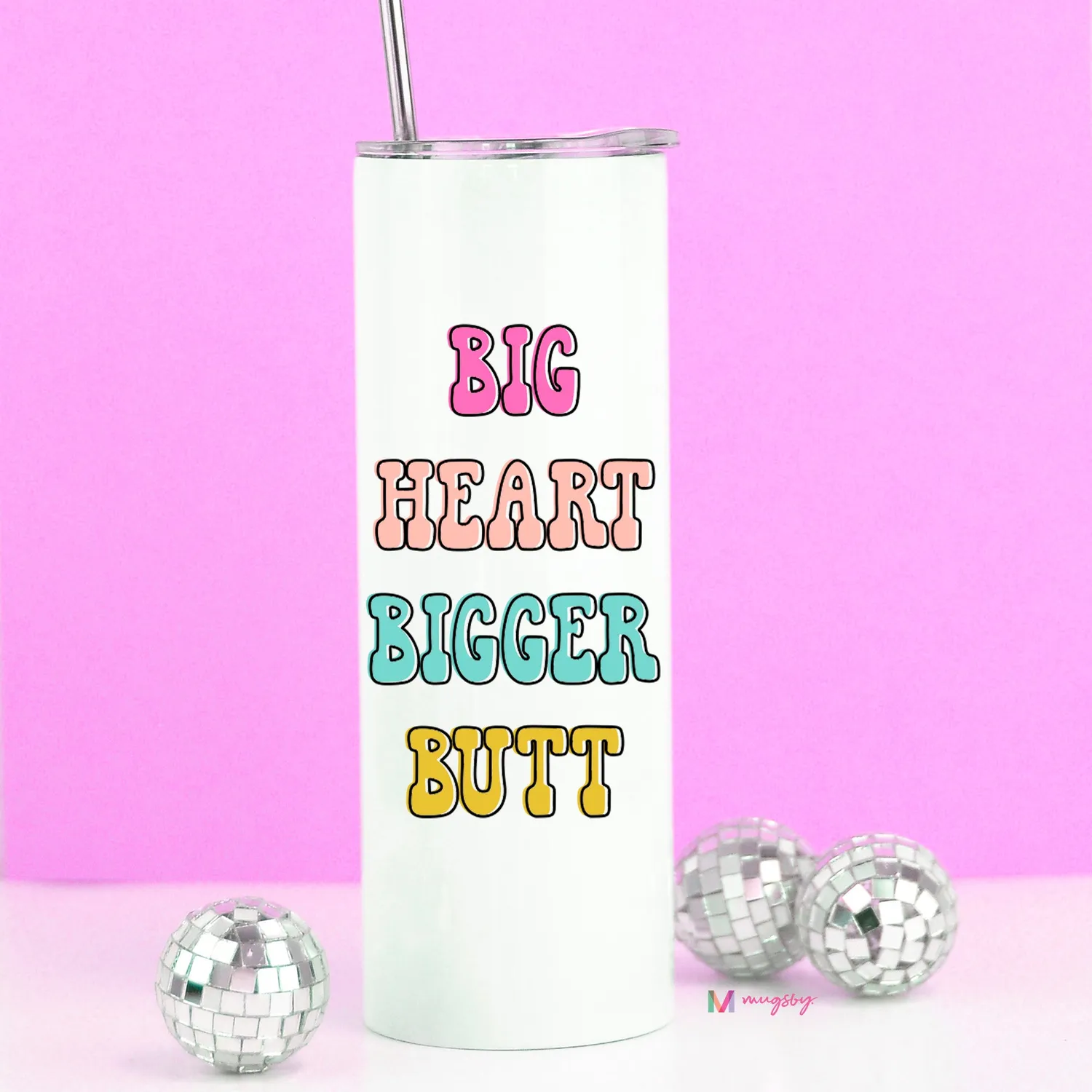 Mugsby Big Heart Bigger Butt termokop 591 ml sjov