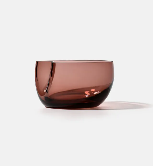 Krosno Flow serveringsskål 20 cm bordeaux krystal