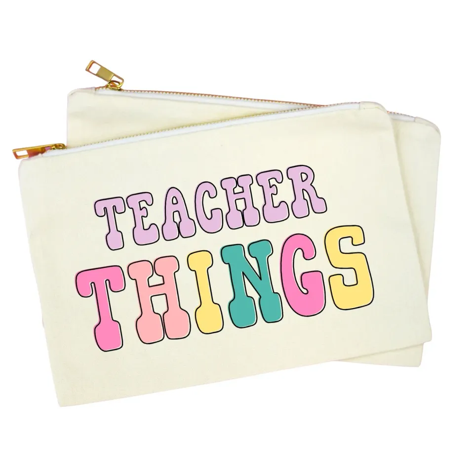 Mugsby Teacher Things makeuppung lærred gave