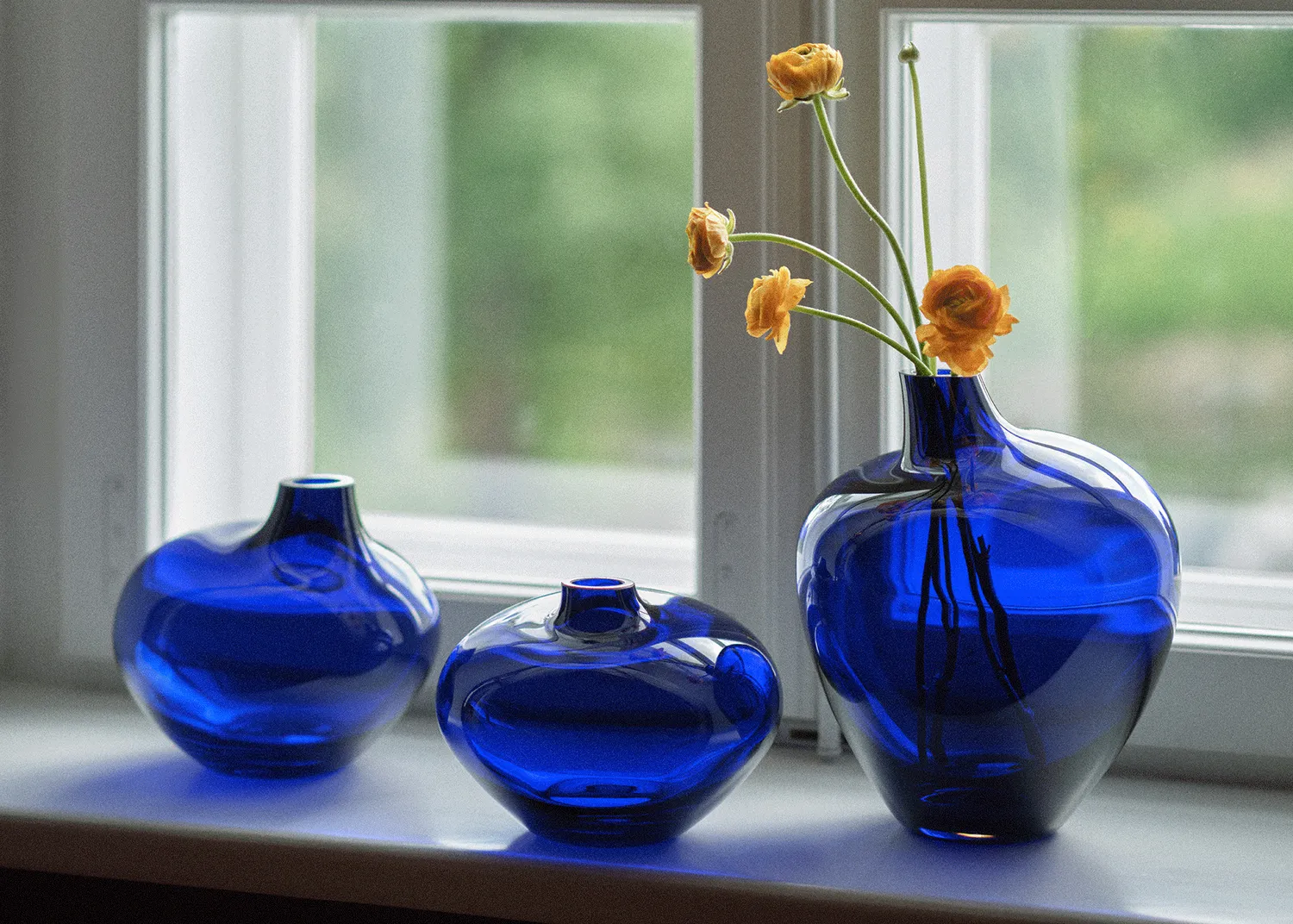Krosno Pebble 2017 vase 30 cm kobolt