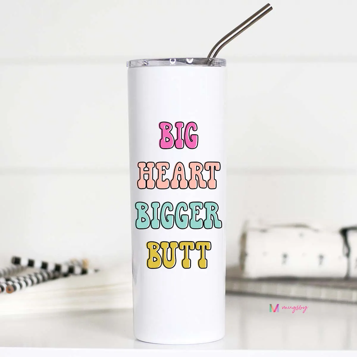 Mugsby Big Heart Bigger Butt termokop 591 ml sjov