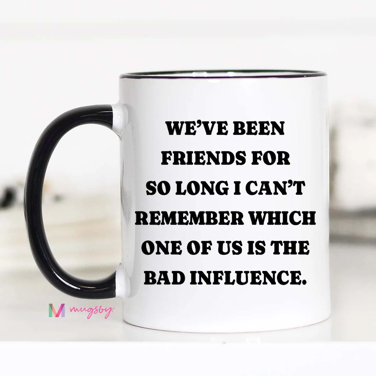 Mugsby Bad Influence kop hvid keramik 325 ml sjov