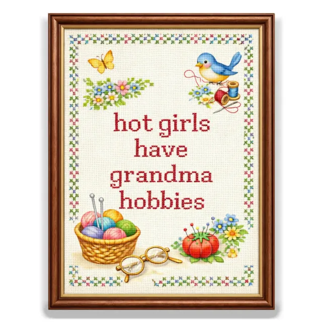 Mugsby Hot Girls Have Grandma Hobbies klistermærke 3,5 tommer