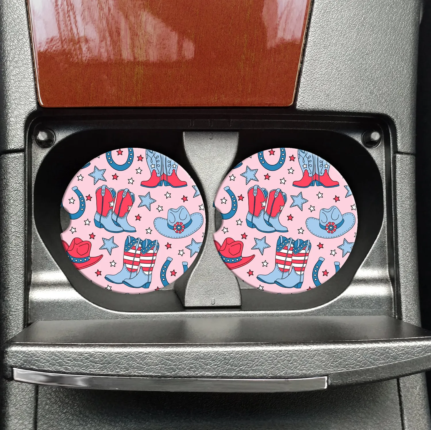 Mugsby Patriotic bil coaster 2-pak sandsten sugende