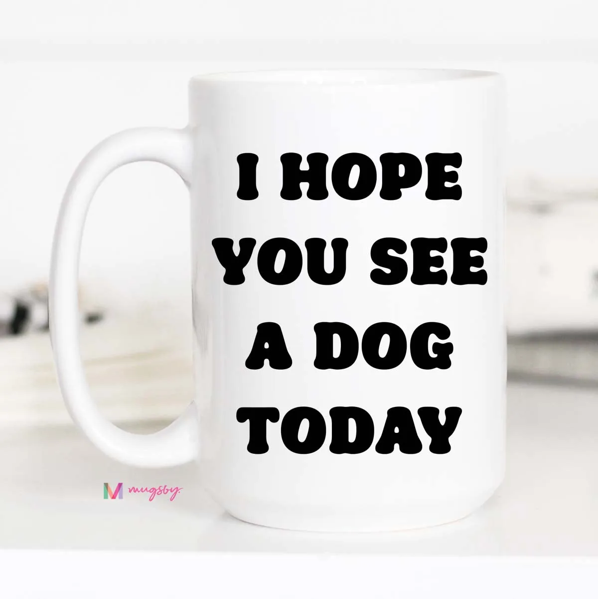 Mugsby See a Dog Today kop 11 oz hvid keramik hund