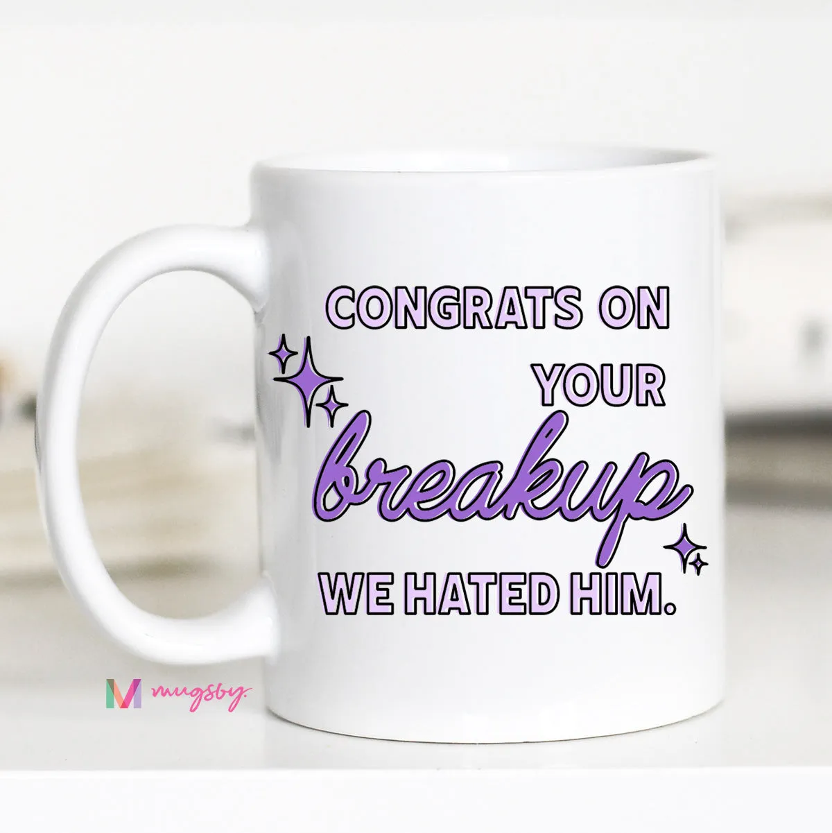 Mugsby Congrats Breakup kop 325 ml hvid sjov