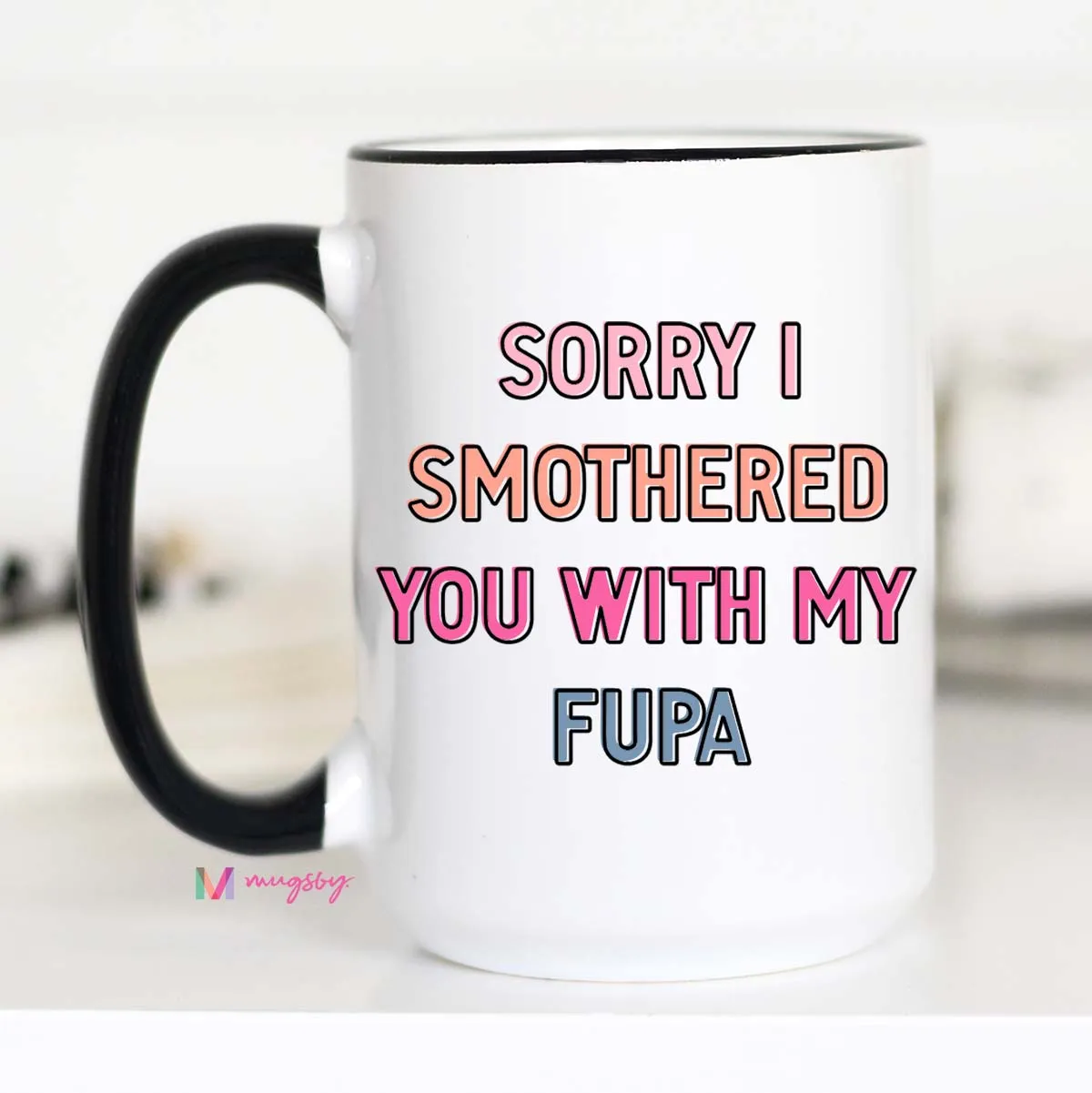 Mugsby Funny FUPA kop 325 ml hvid fræk tekst