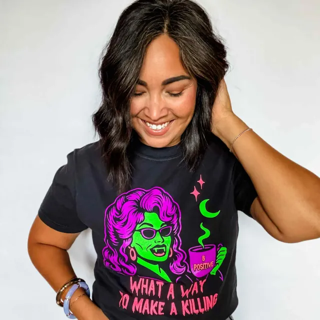 Mugsby Killing Vampire t-shirt medium bomuld