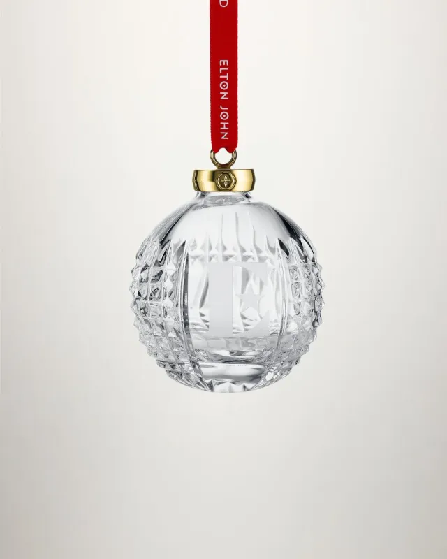 Waterford Elton John E julekugle krystal guld