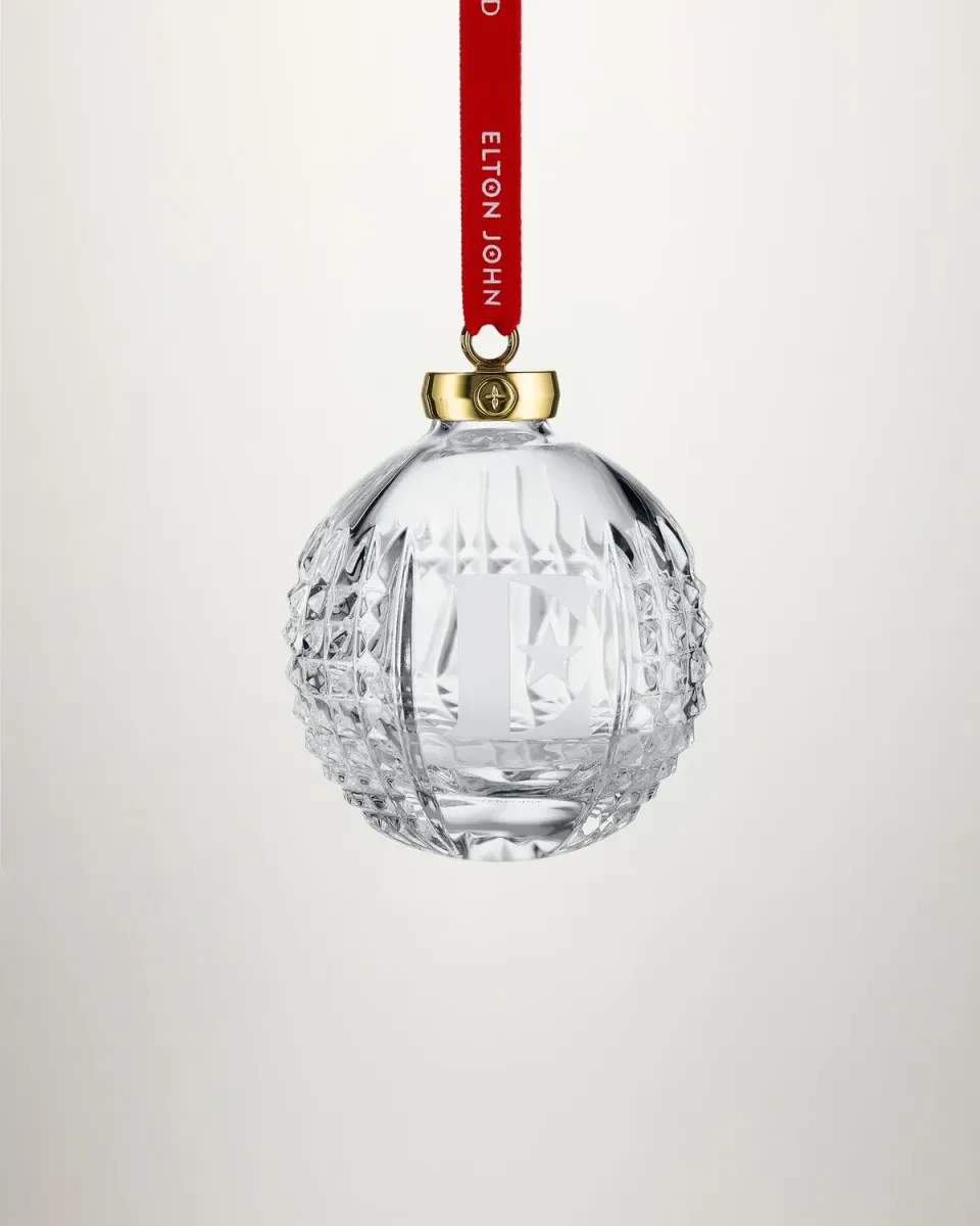 Waterford Elton John E julekugle krystal guld