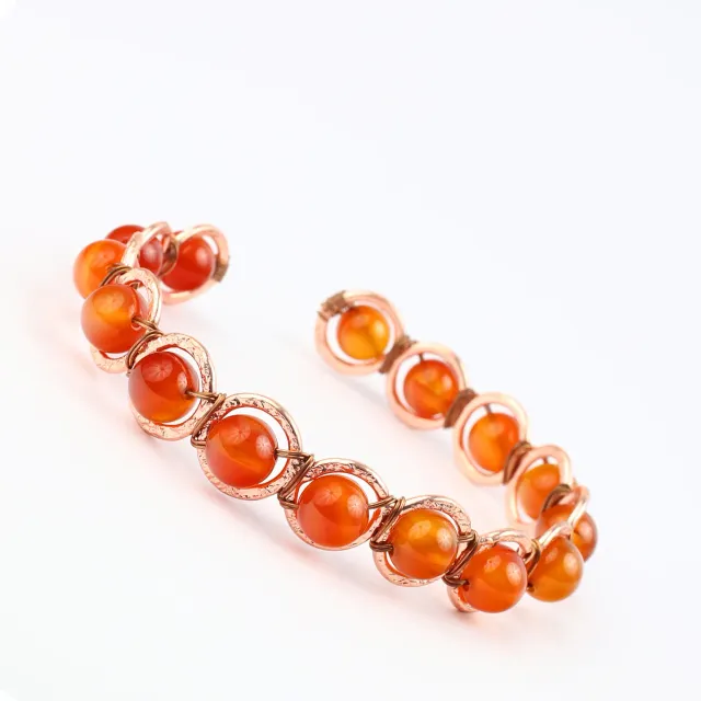 El'Cobre Carnelian kobberarmbånd med karneol åbent