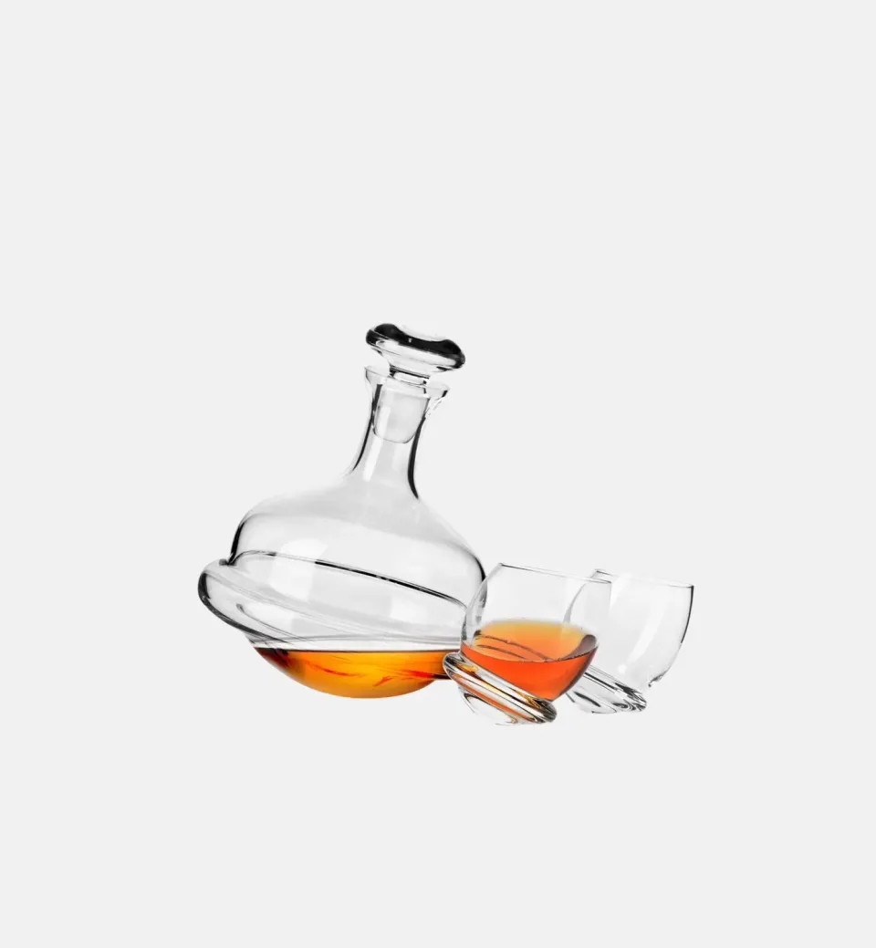 Krosno Roly-Poly whiskysæt 3 dele karaffel