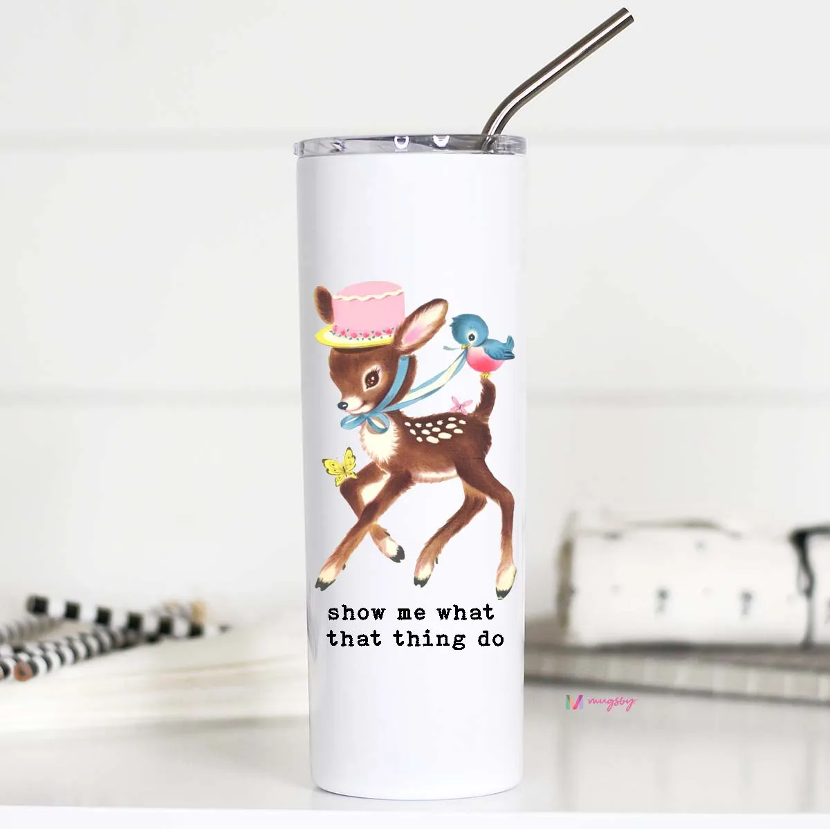 Mugsby Vintage Deer termo tumbler 591 ml stål