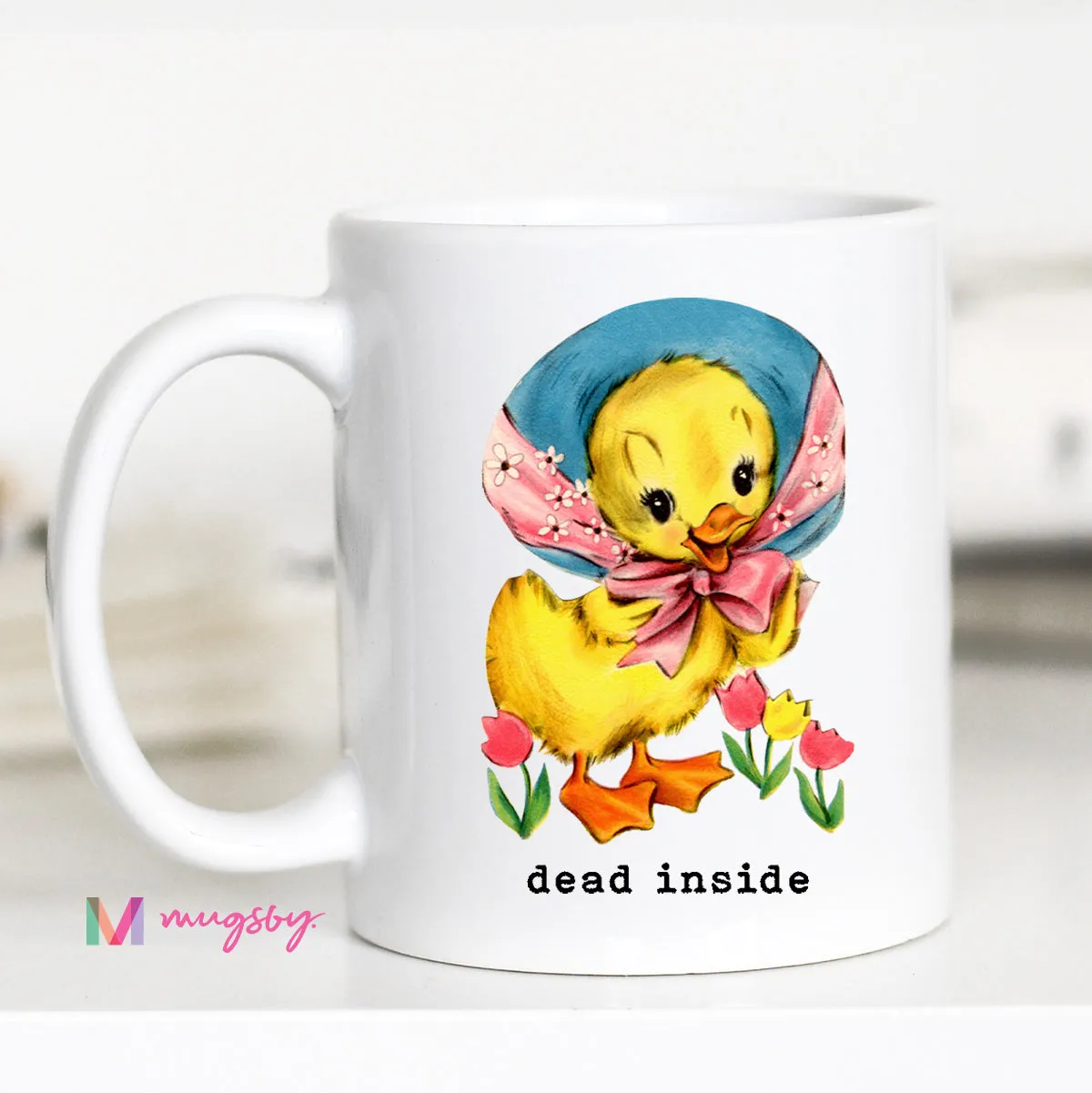 Mugsby Dead Inside Duck krus 325 ml hvid keramik