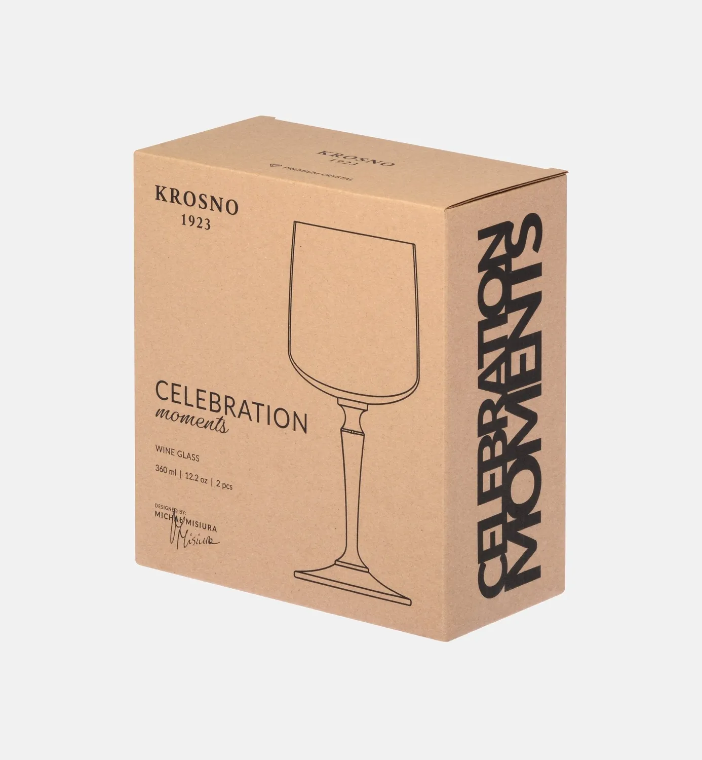 Krosno Celebration Moments vinglas 360 ml lyserød grøn