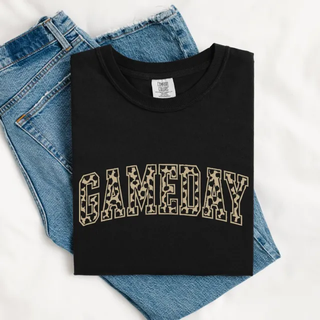 Mugsby Leopard Gameday t-shirt L sort bomuld