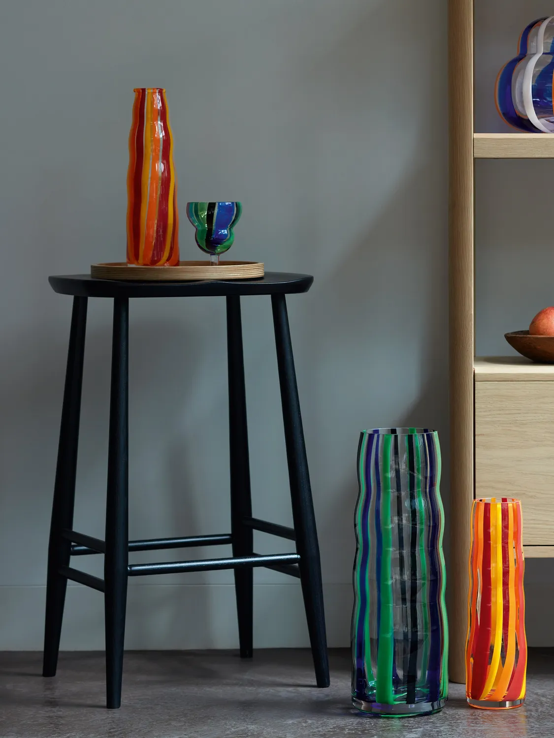 LSA Folk vase høj mundblæst glas