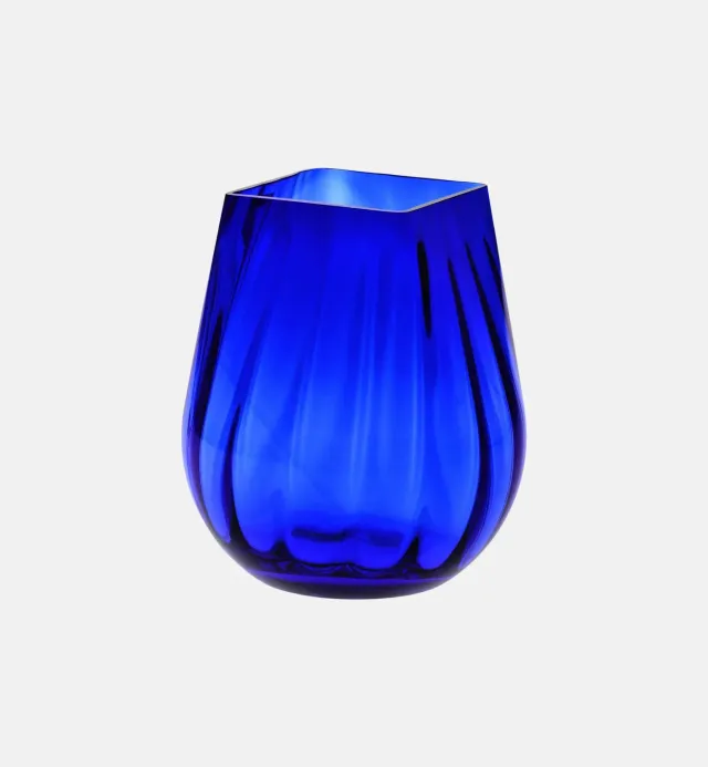 Krosno Heavy Ribbed vase kobolt 25,5 cm