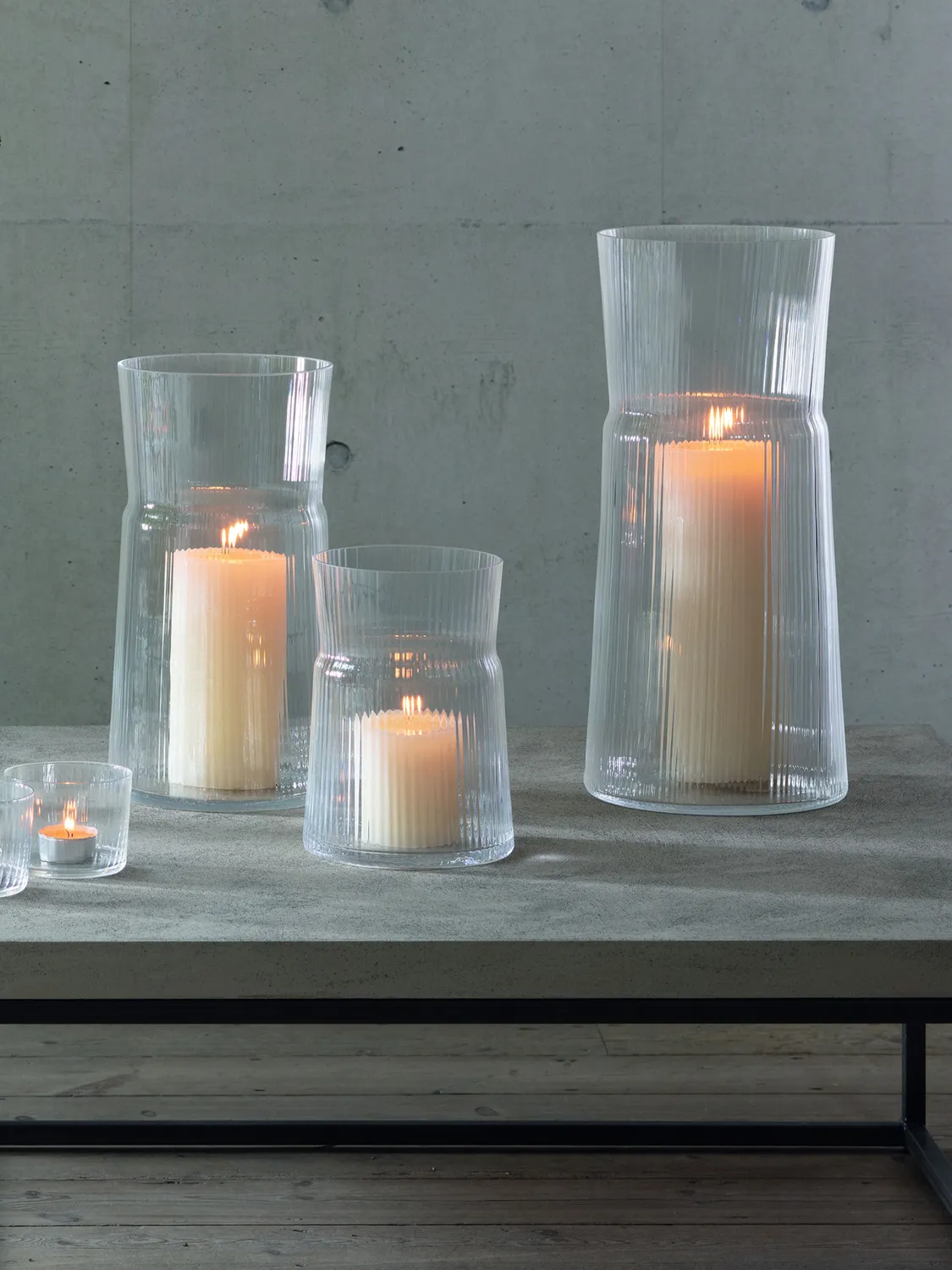 LSA Gio Line lanterne vase glas inkl. lys