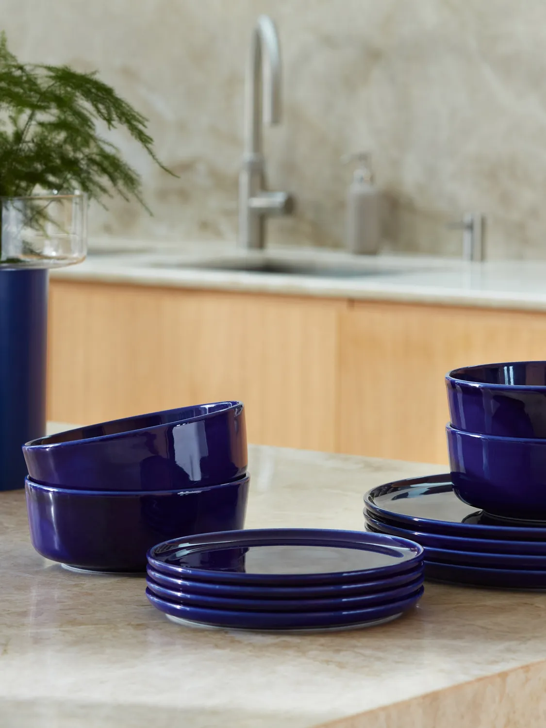 LSA Collective suppeskål 2 stk cobalt porcelæn