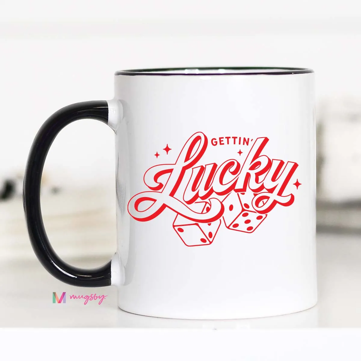 Mugsby Getting Lucky krus 325 ml hvid sjov