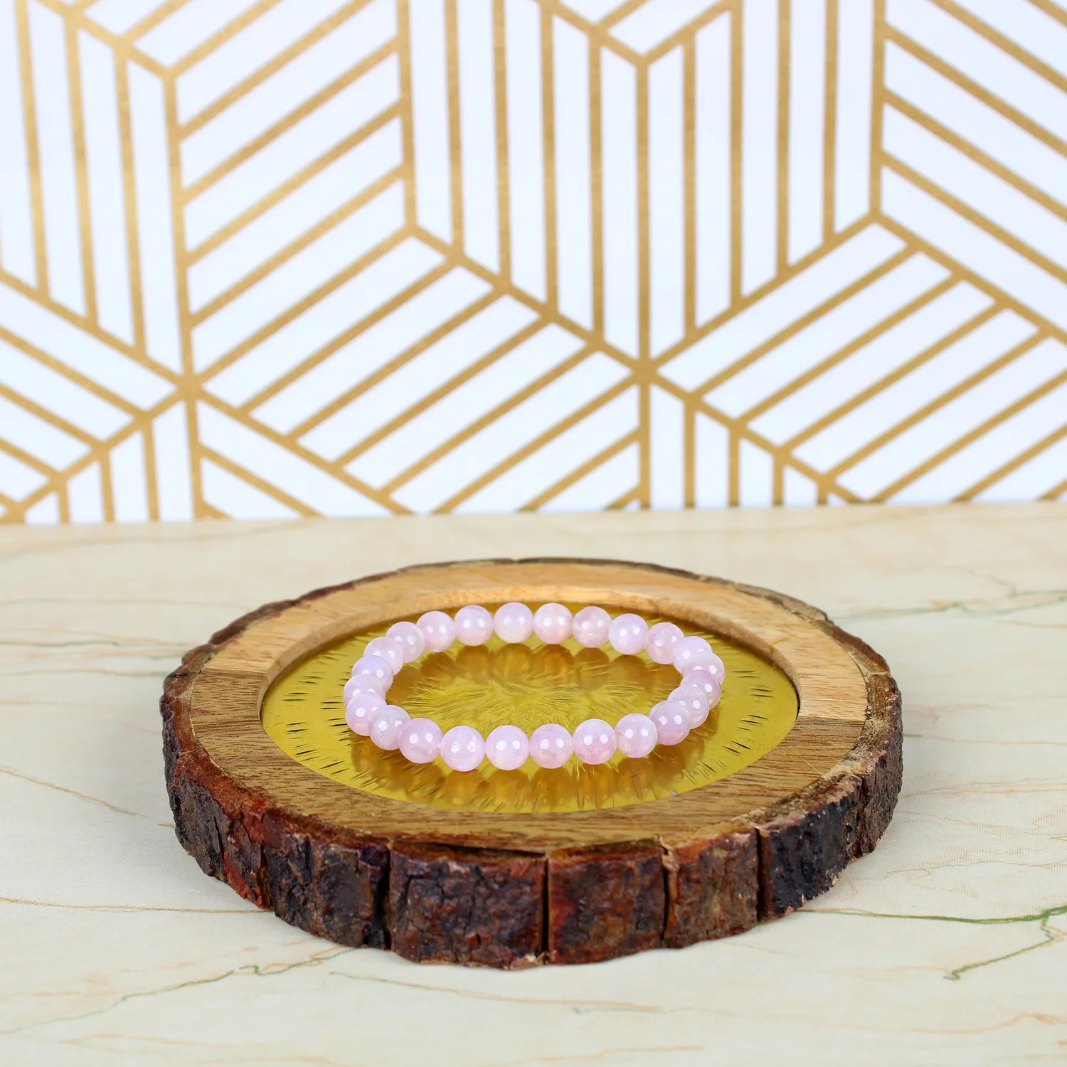 El'Cobre Kunzite armbånd krystal rosa elastik