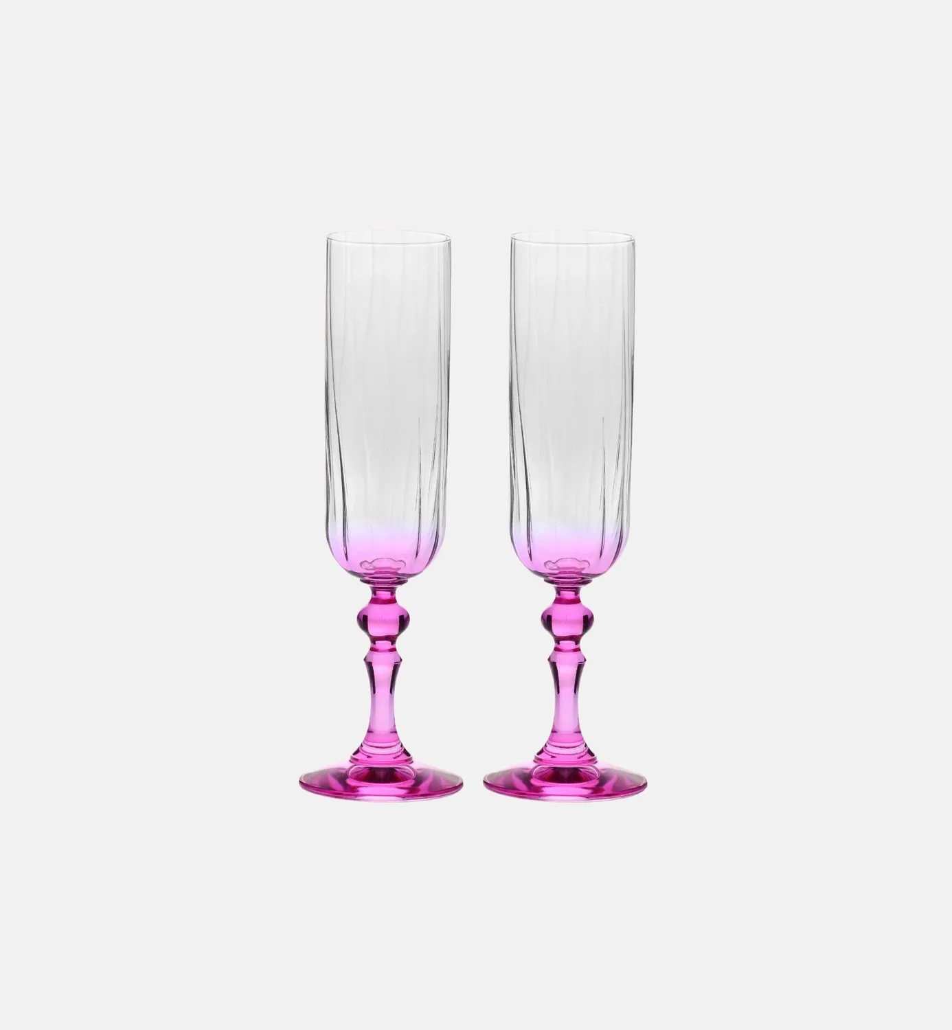 Krosno Ombré champagneglas 200 ml pink stilk