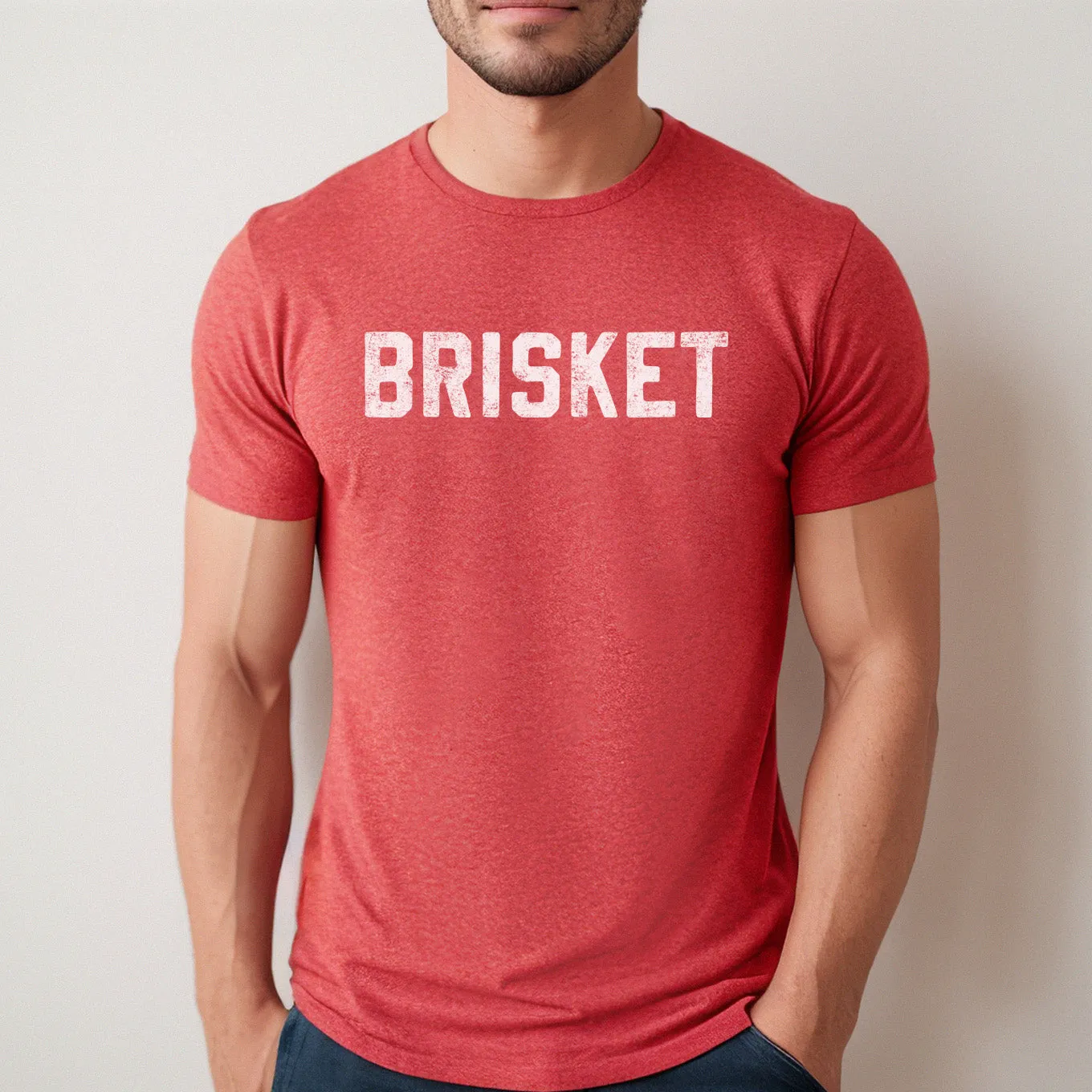 Mugsby Brisket Shirt Red kop Small sjov tekst