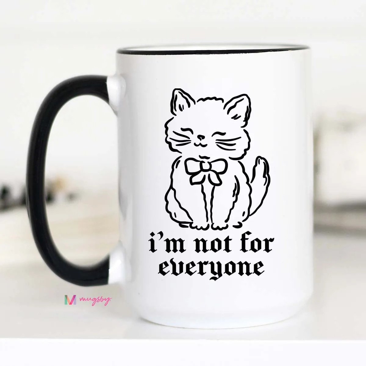Mugsby I'm Not for Everyone kat krus hvid 325 ml