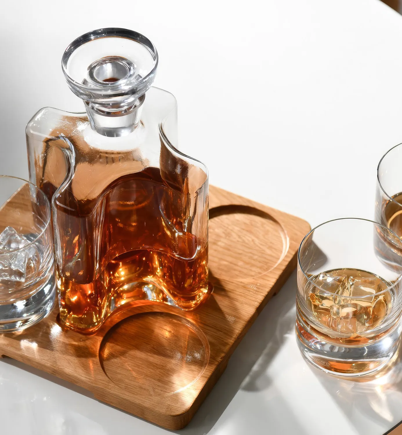 Krosno Sterling Oak whiskysæt 5 dele egetræ