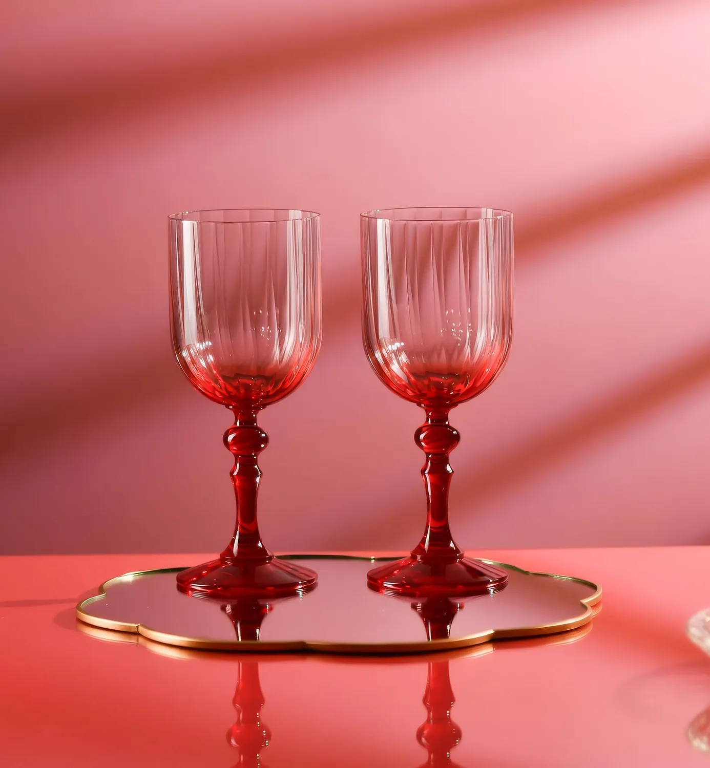 Krosno Ombré vinglas rød stilk 300 ml