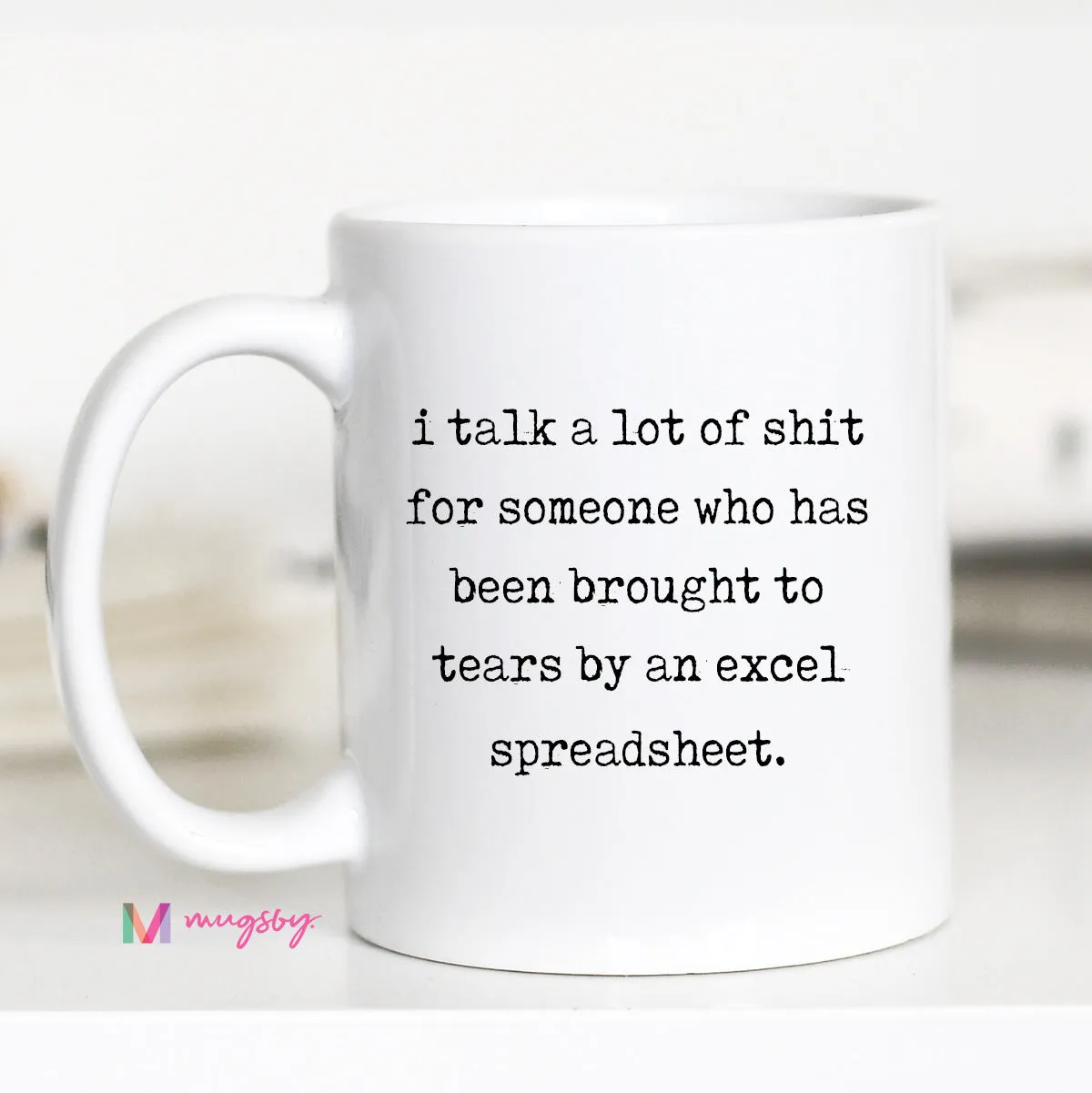 Mugsby I Talk a Lot of Shit krus hvid 325 ml type