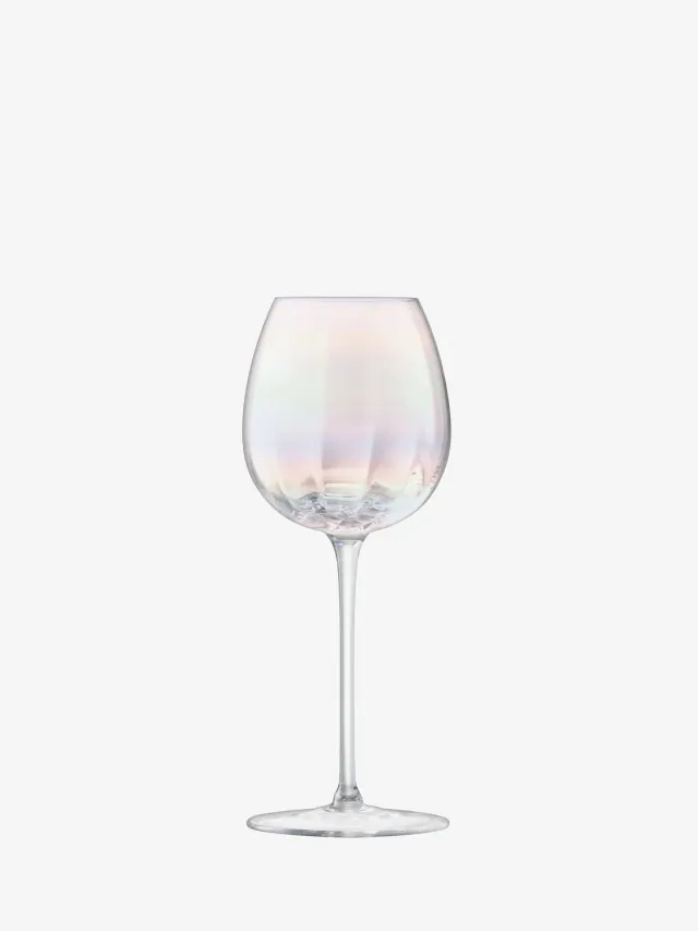 LSA Pearl hvidvinsglas i glas 2 stk perlemor