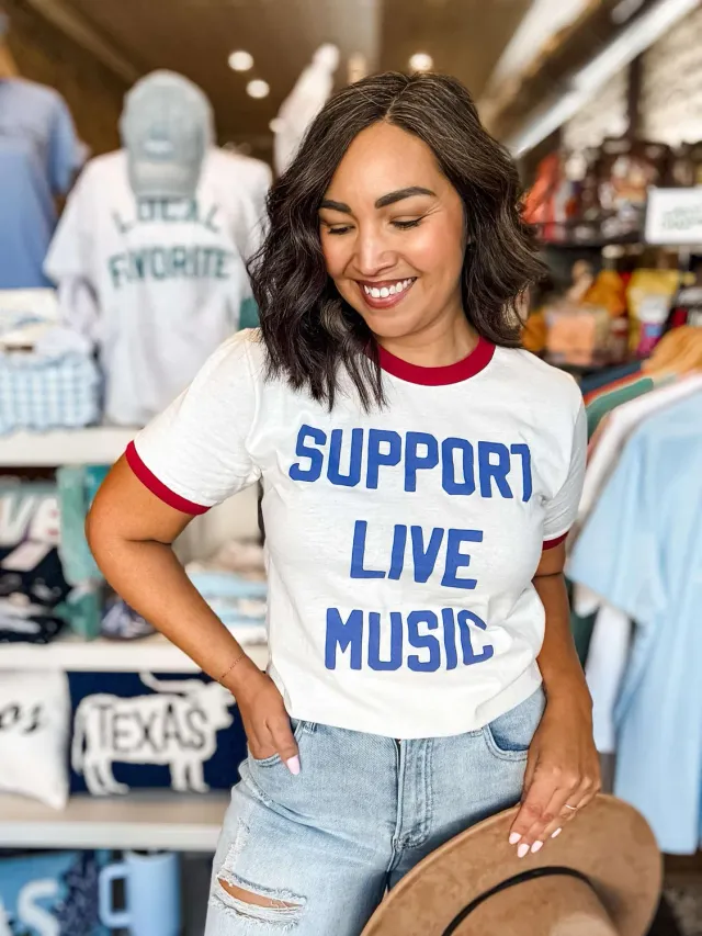 Mugsby Support Live Music T-shirt S natur bomuld