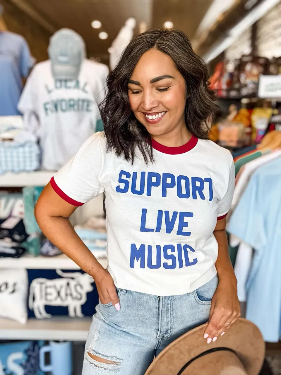 Mugsby Support Live Music T-shirt S natur bomuld