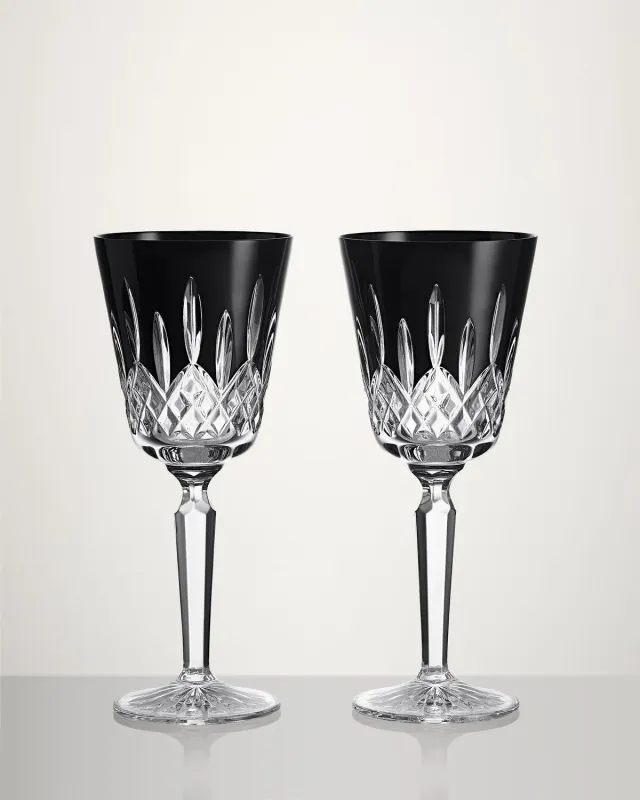Waterford Lismore Black vinglas goblet 2 stk sort krystal