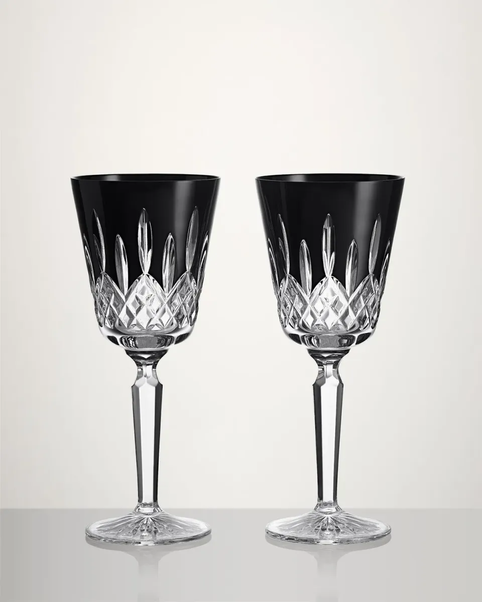 Waterford Lismore Black vinglas goblet 2 stk sort krystal