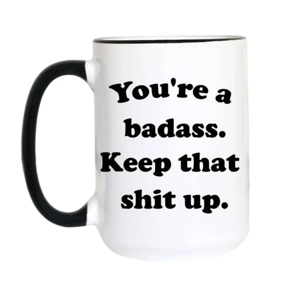 Mugsby You are a Badass kop 325 ml hvid motivation