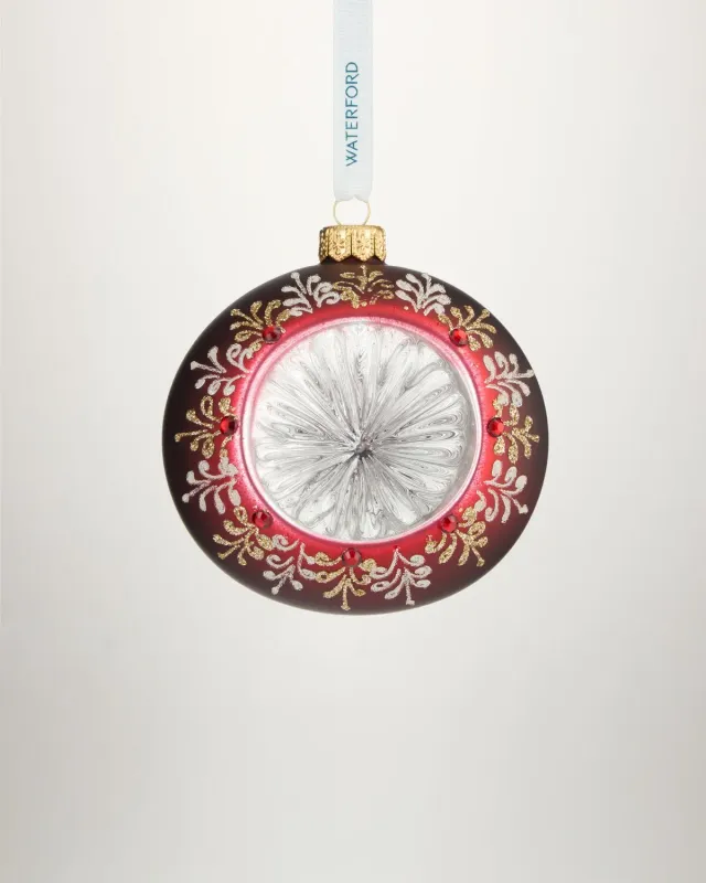 Waterford Holiday Heirlooms Ember Laurel julekugle rød