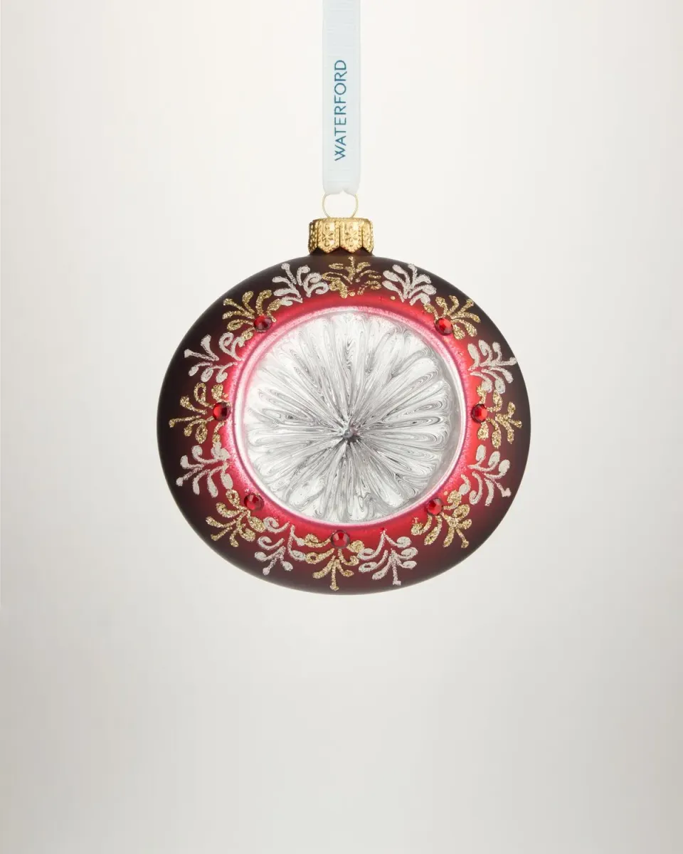 Waterford Holiday Heirlooms Ember Laurel julekugle rød