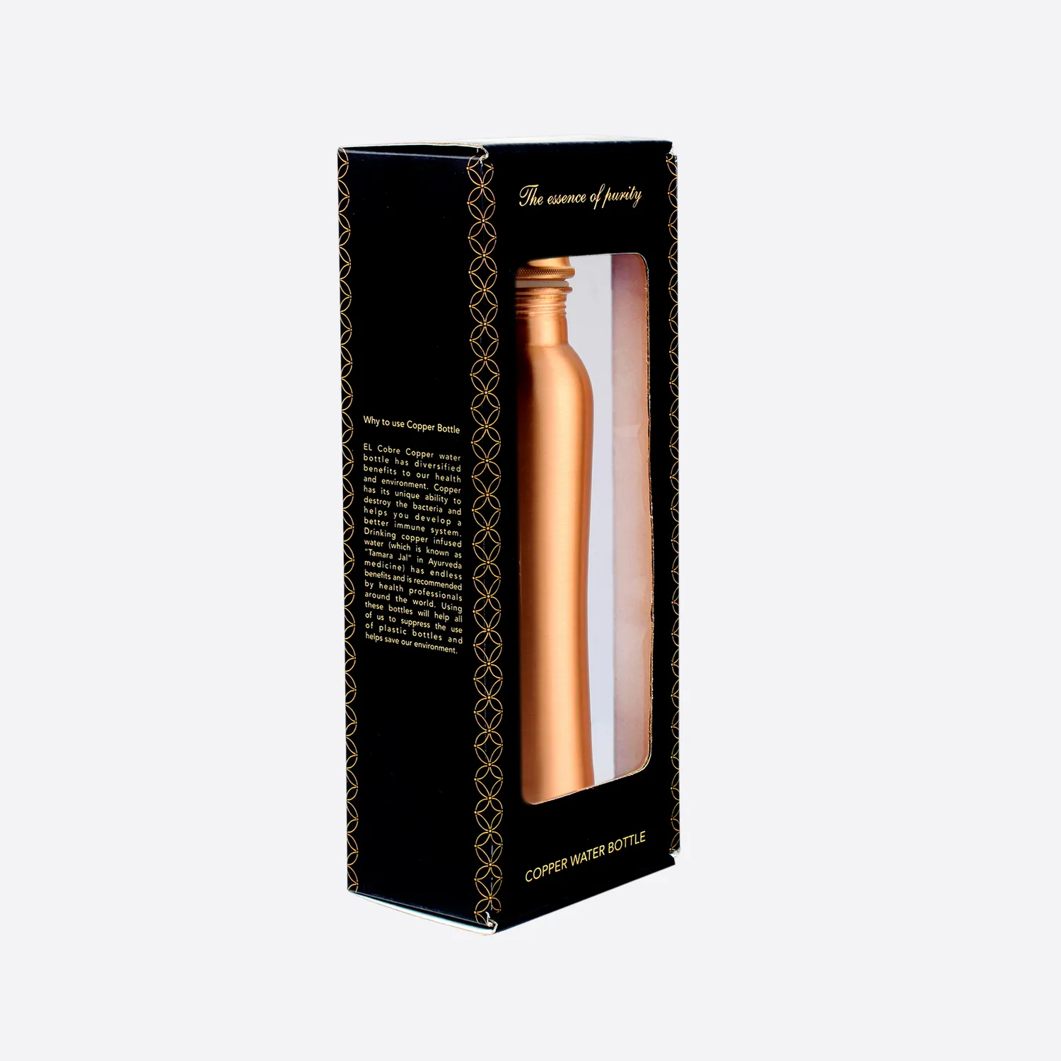 El'Cobre Premium Curve kobberflaske 1L mat