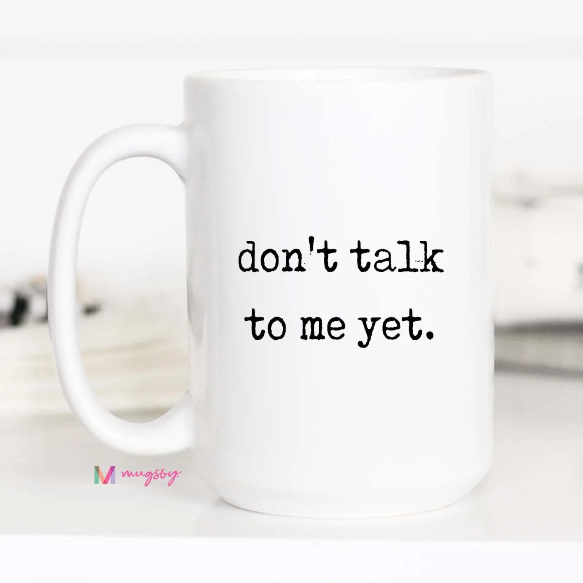 Mugsby Not a Morning Person krus 325 ml hvid