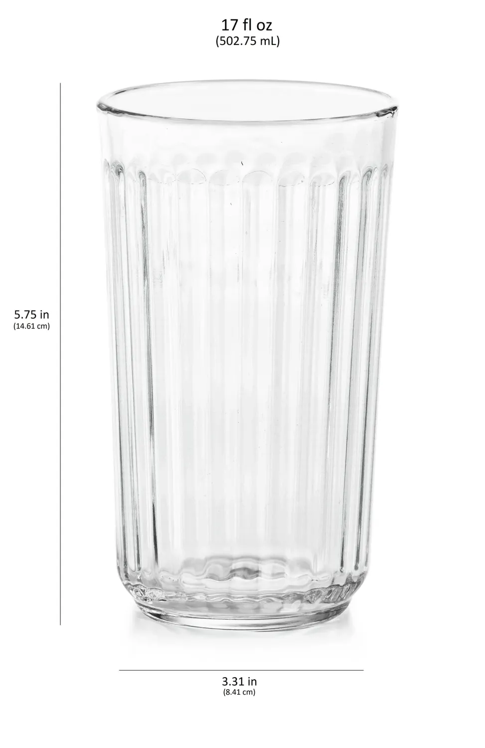 Libbey Paneled tumblerglas 503 ml sæt med 6 – riflet