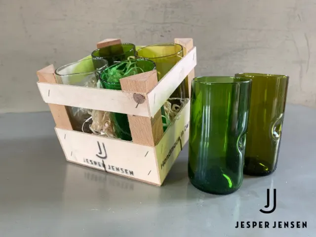 Jesper Jensen Wooden Crate Glass Tall drikkeglas 4 stk mix
