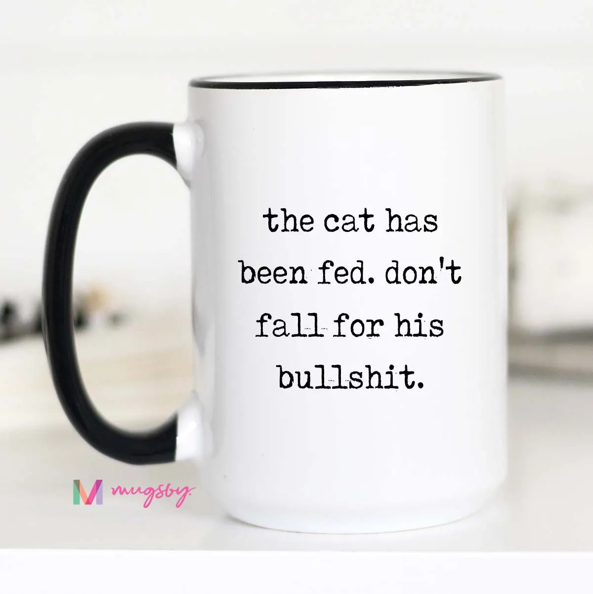 Mugsby The Cat Has Been Fed krus 325 ml hvid sjov