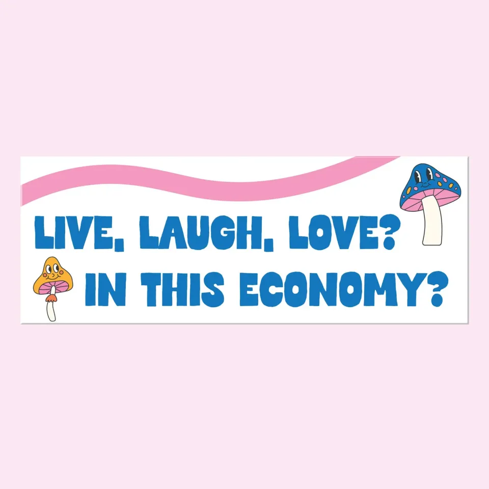 Mugsby Live Laugh Love in this Economy kop 325 ml