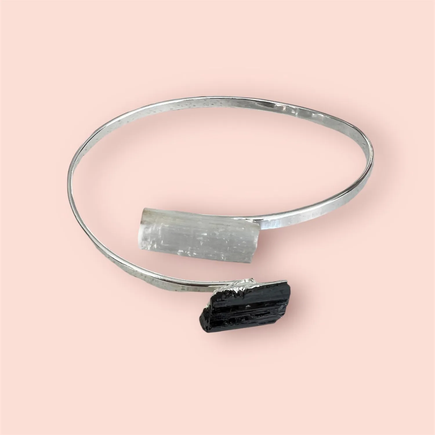 El'Cobre Dual turmalin selenit armbånd sølvbelagt