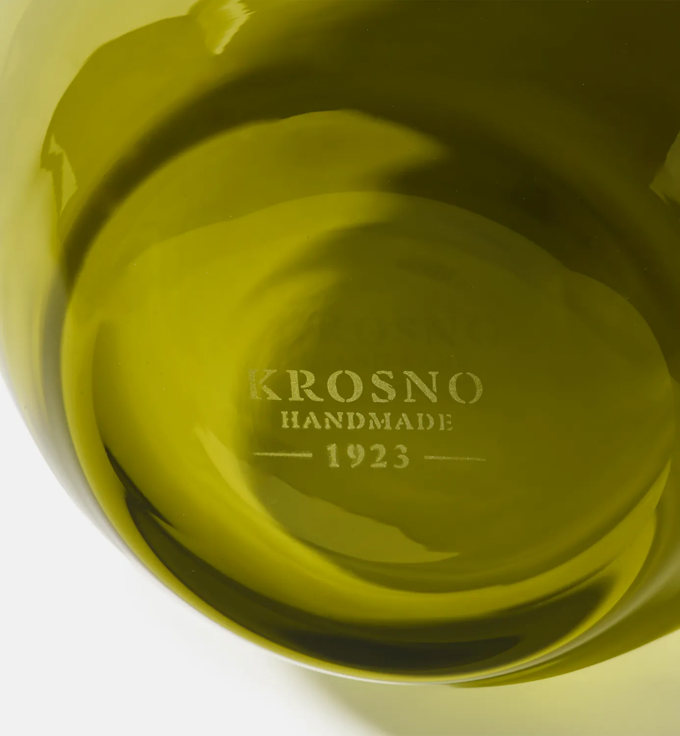 Krosno Flow vase 32 cm oliven mundblæst glas