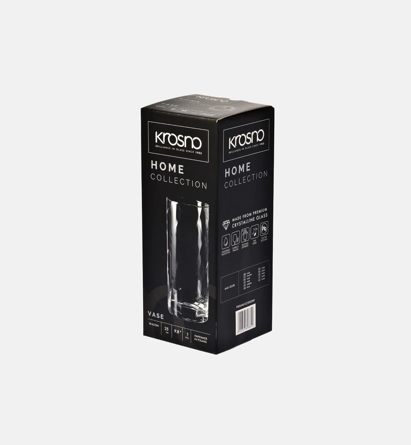 Krosno Home Simple vase 25 cm riflet glas