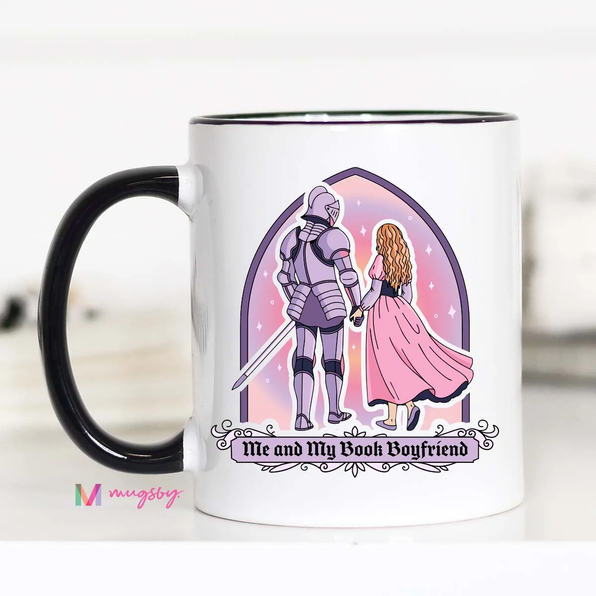 Mugsby Book Boyfriend Romance Reader krus 325 ml hvid